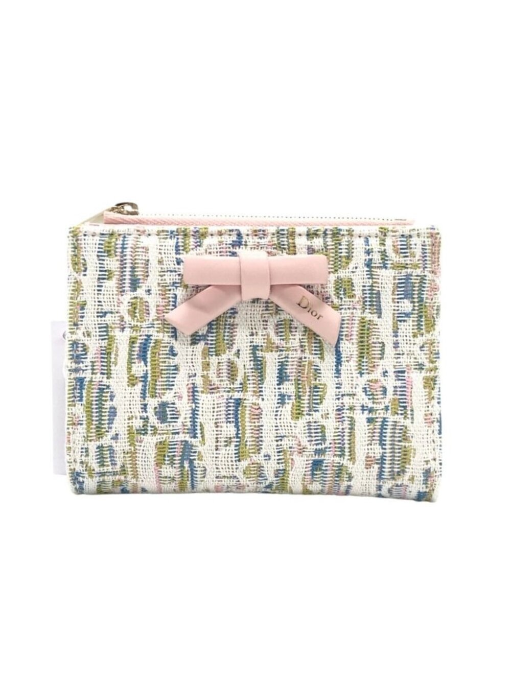 Dior Bifold Wallet Oblique Promenade Dahlia Jacquard Pink